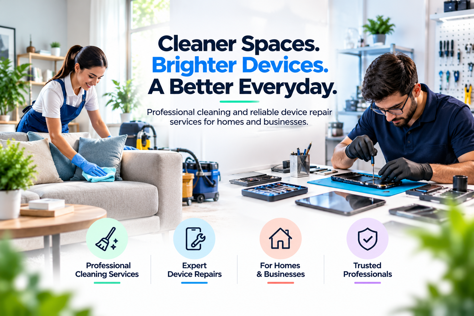 Cleaner Spaces. Brighter Devices. A Better Everyday.